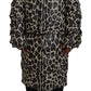 Opulent Leopard Print Parka Jacket