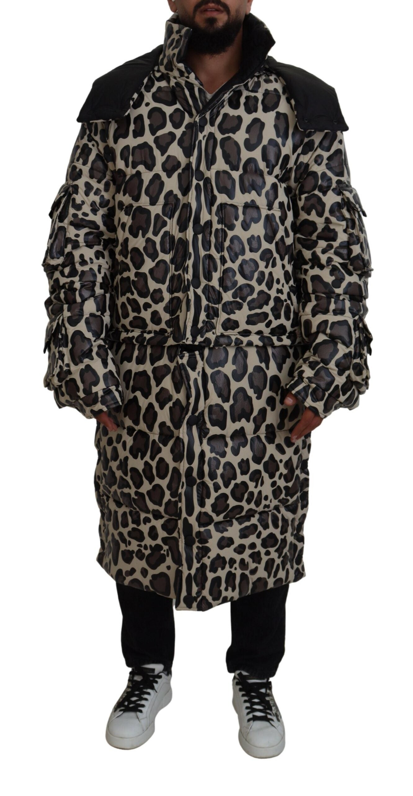 Opulent Leopard Print Parka Jacket