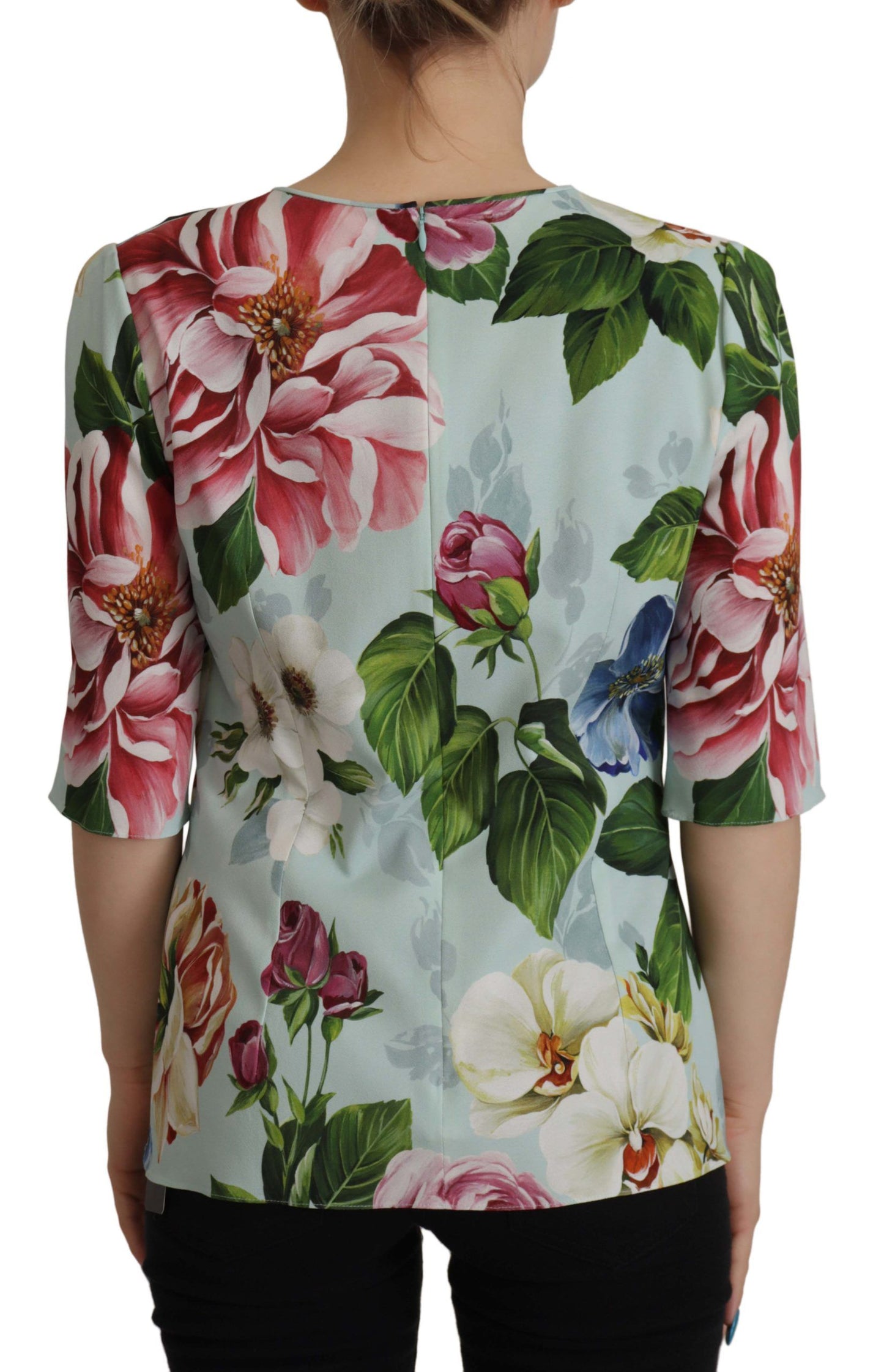 Floral Elegance Round Neck Blouse