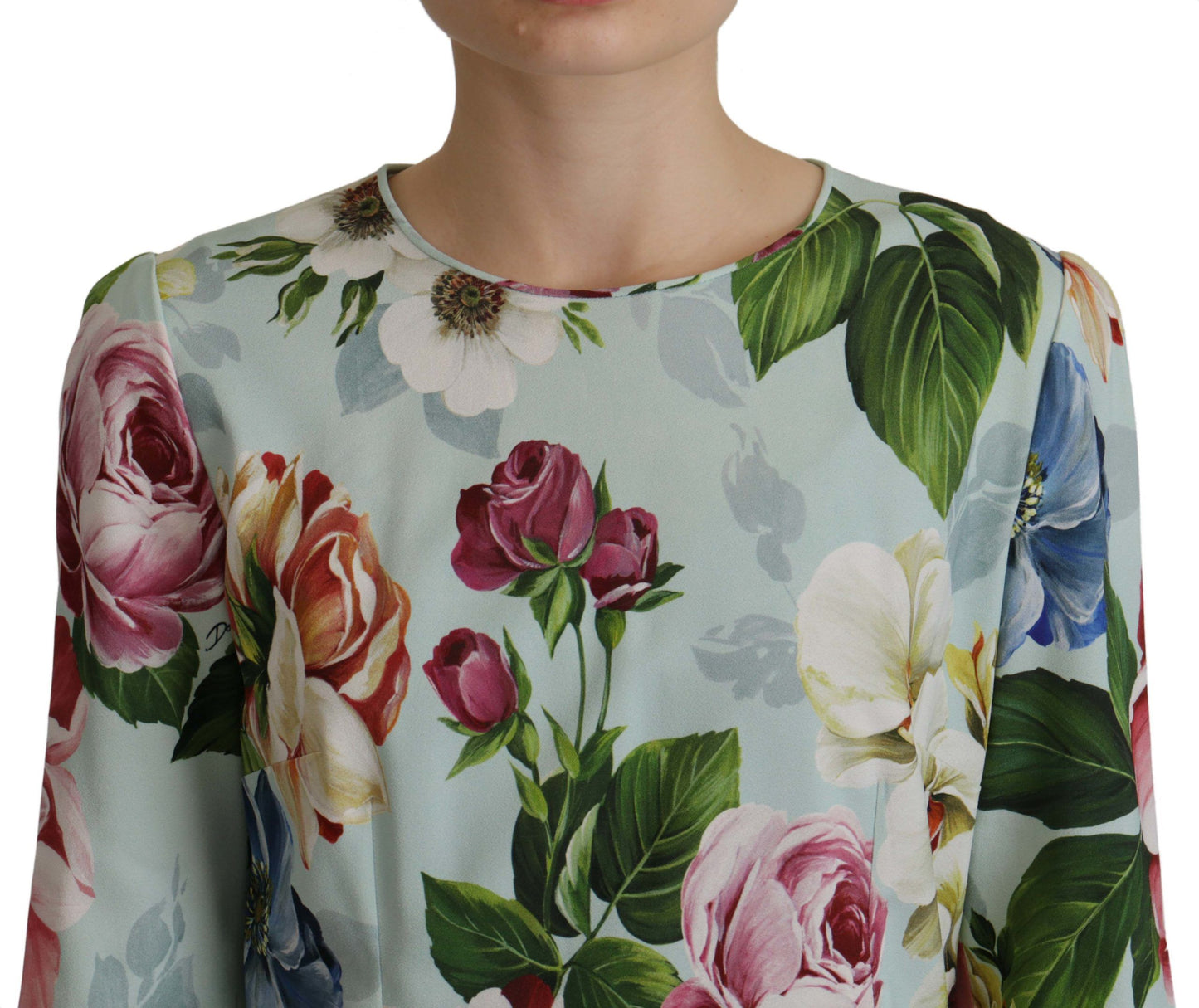 Floral Elegance Round Neck Blouse