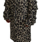 Opulent Leopard Print Parka Jacket