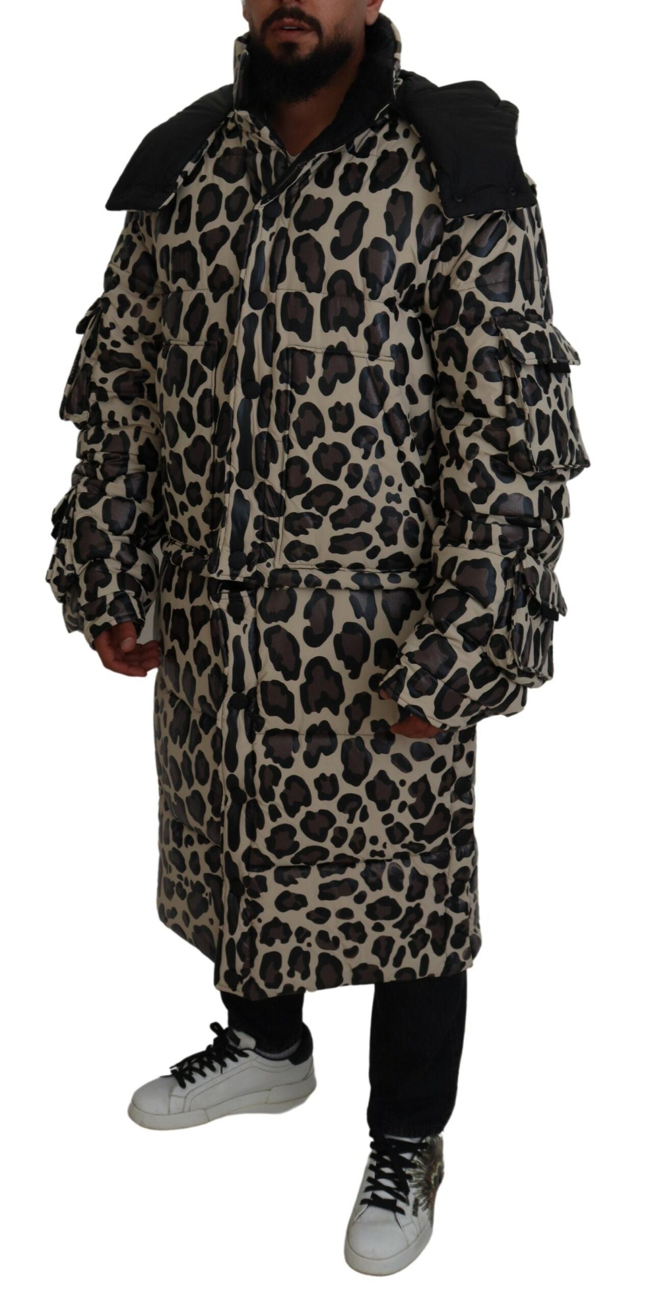 Opulent Leopard Print Parka Jacket