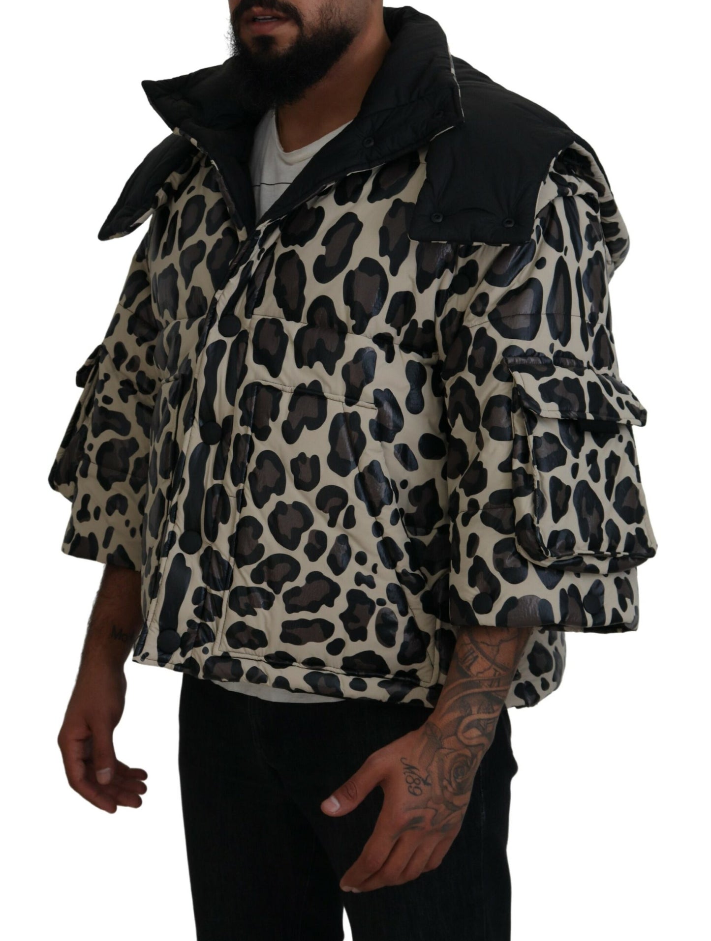 Opulent Leopard Print Parka Jacket