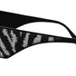 Elegant Black and Silver Sequined Butterfly Sunglasses