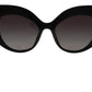 Elegant Black and Silver Sequined Butterfly Sunglasses