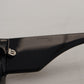 Elegant Black and Silver Sequined Butterfly Sunglasses