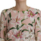 Chic Floral Print Round Neck Blouse