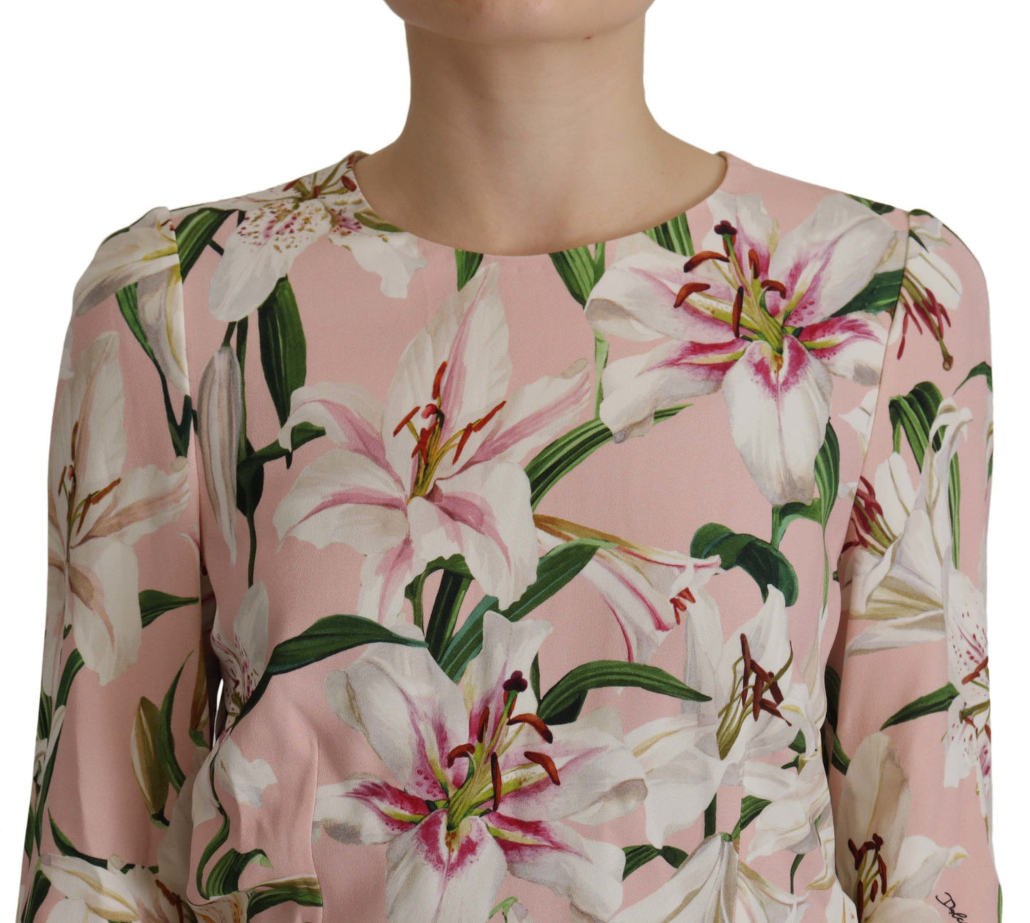 Chic Floral Print Round Neck Blouse