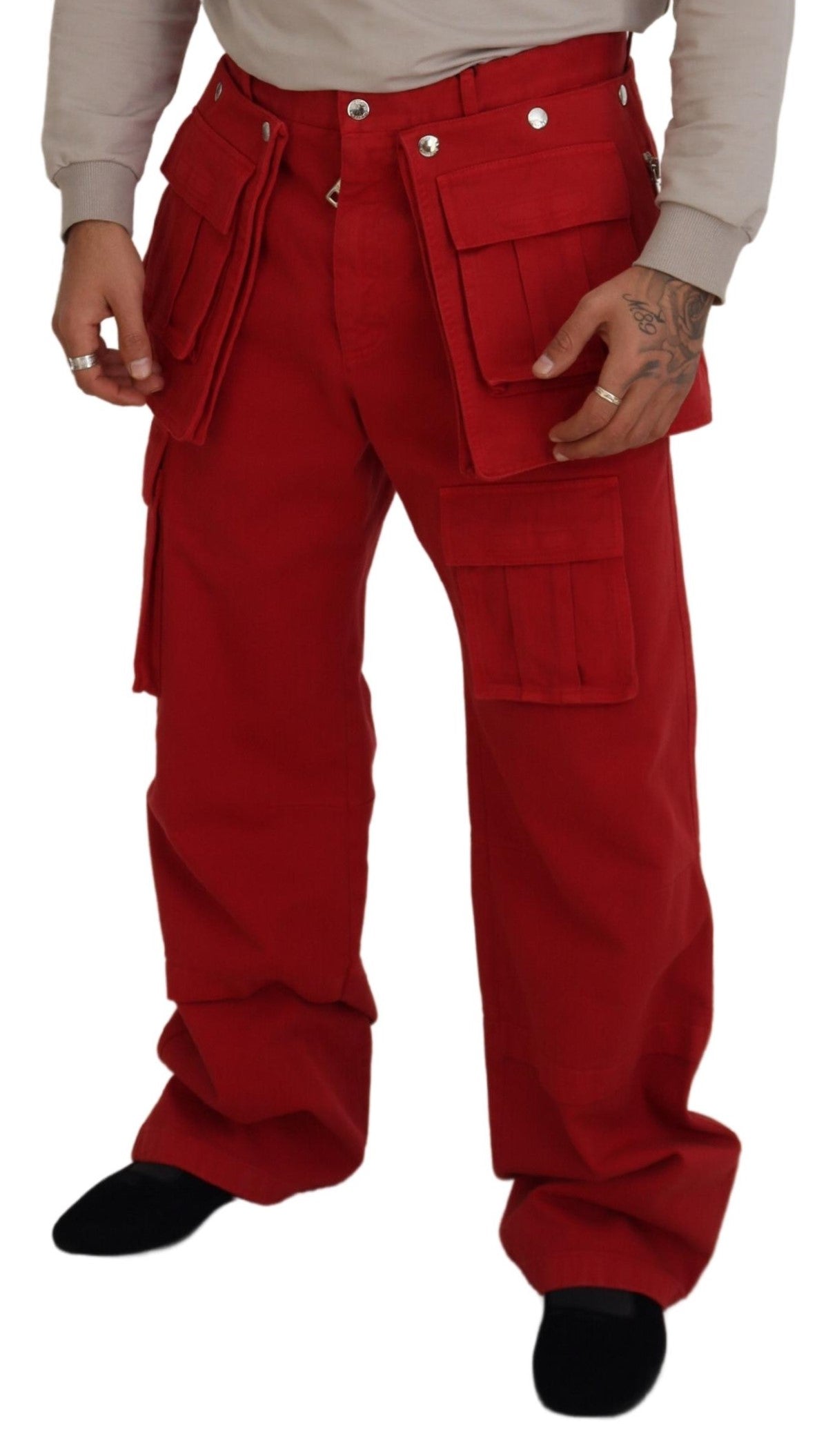 Exquisite Scarlet Carpenter Pants