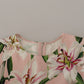 Chic Floral Print Round Neck Blouse