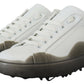 Elegant White Low Top Leather Sneakers