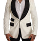 Elegant White Dot Pattern Slim Fit Blazer