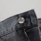 Gray Cotton Checkered Leg Men Denim Jeans