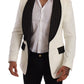 Elegant White Dot Pattern Slim Fit Blazer