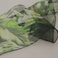 Elegant Green Banana Leaf Silk Blouse Top
