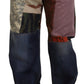 Multicolor Silk Patchwork Men Denim Jeans
