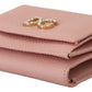 Elegant Pink Leather French Flap Wallet
