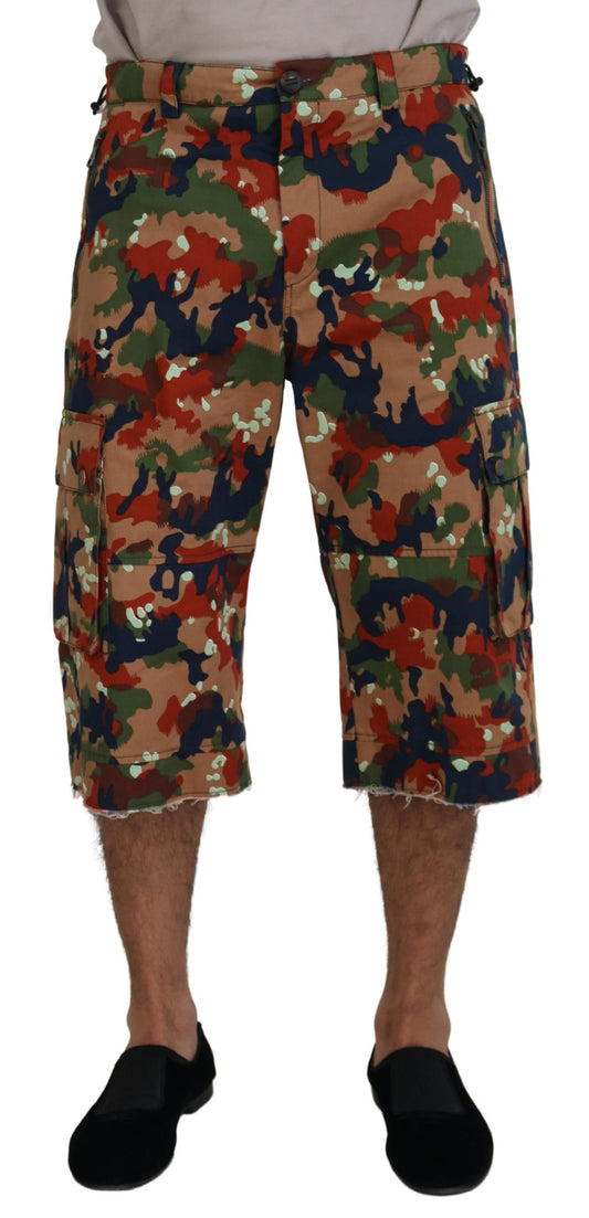 Italian Designer Multicolor Cargo Shorts