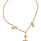 Elegant Charm Necklace with Crystals and Cherry Flowers