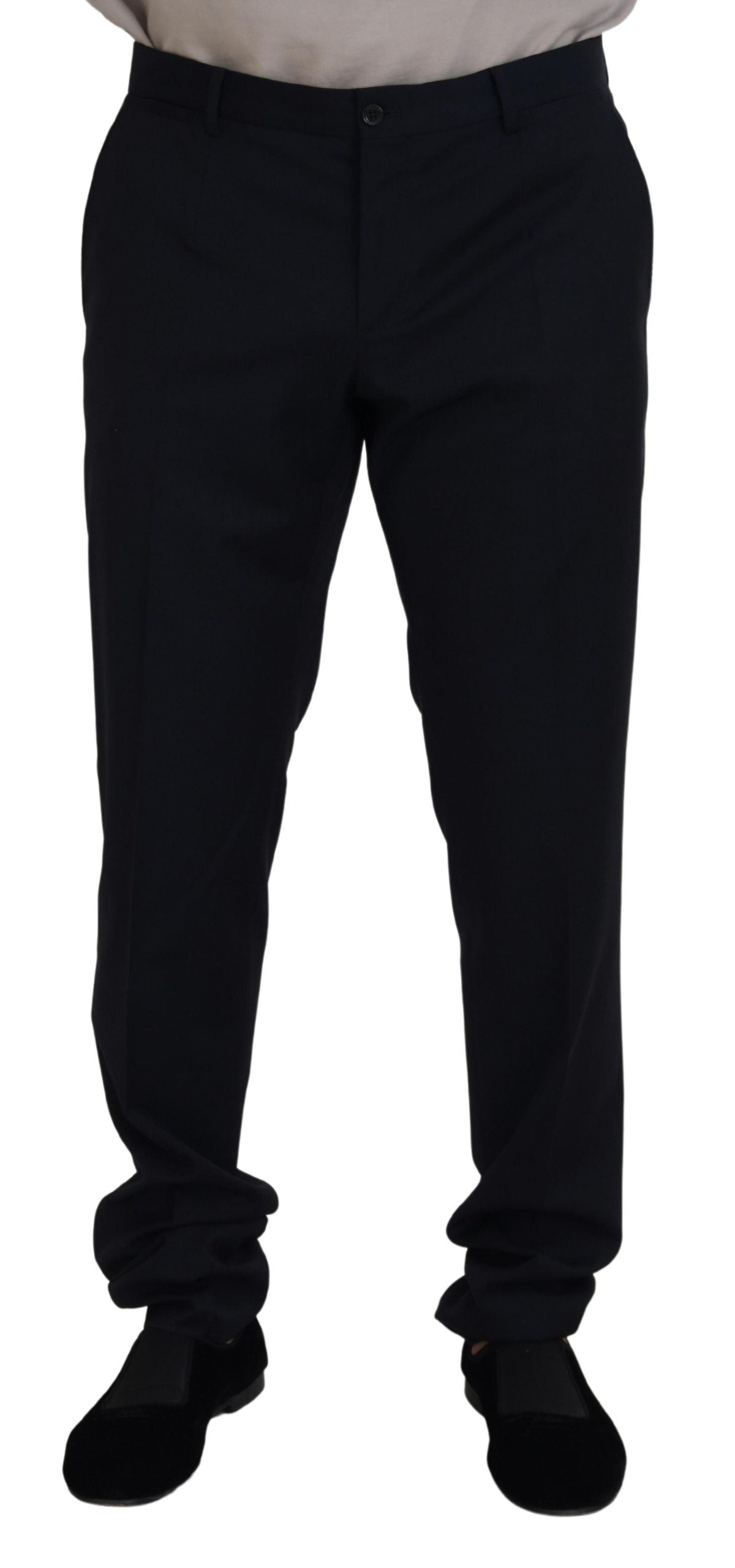 Elegant Black Wool Formal Pants