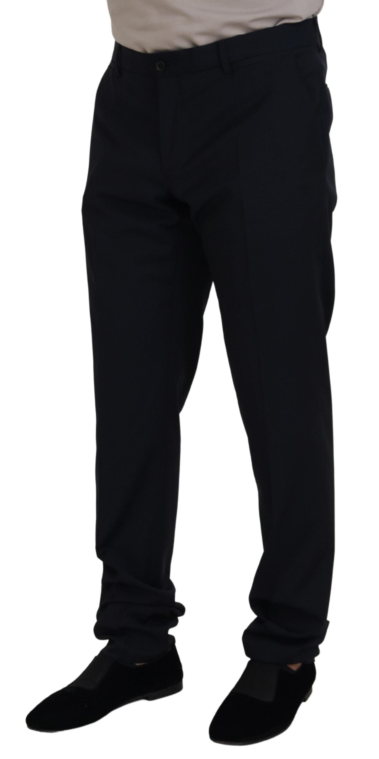 Elegant Black Wool Formal Pants