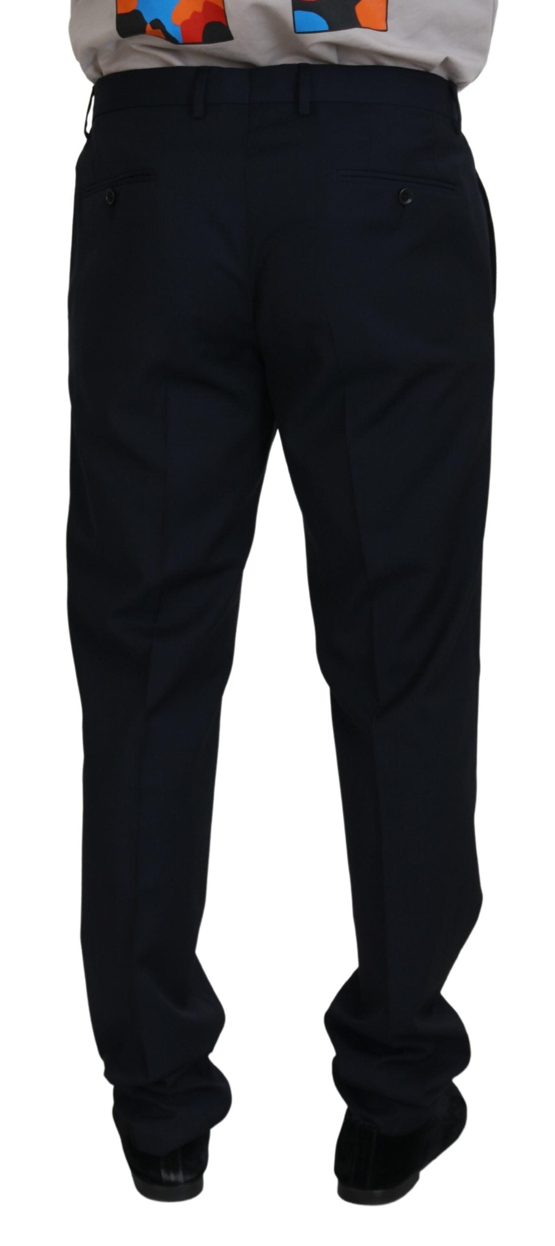 Elegant Black Wool Formal Pants