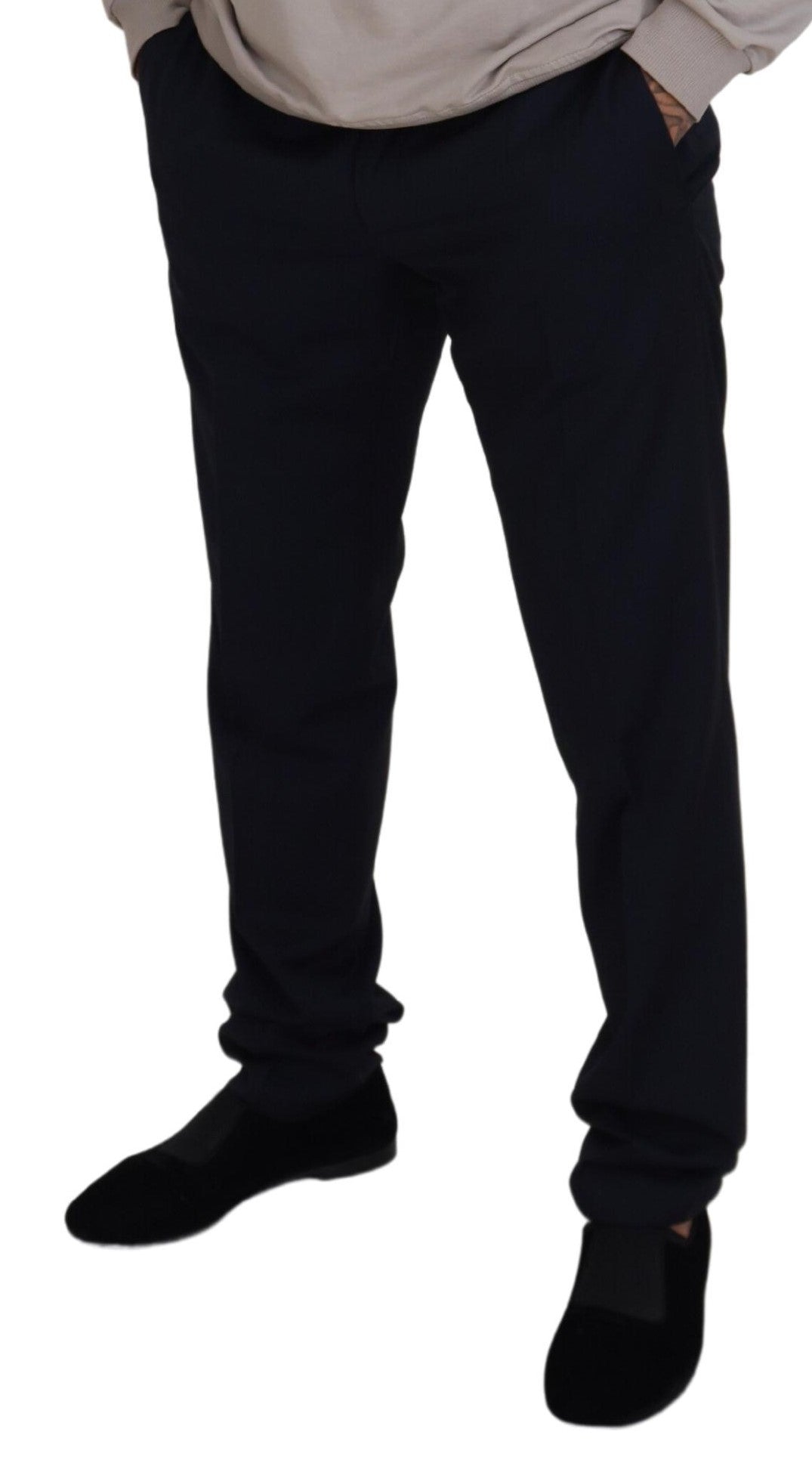 Elegant Black Wool Formal Pants