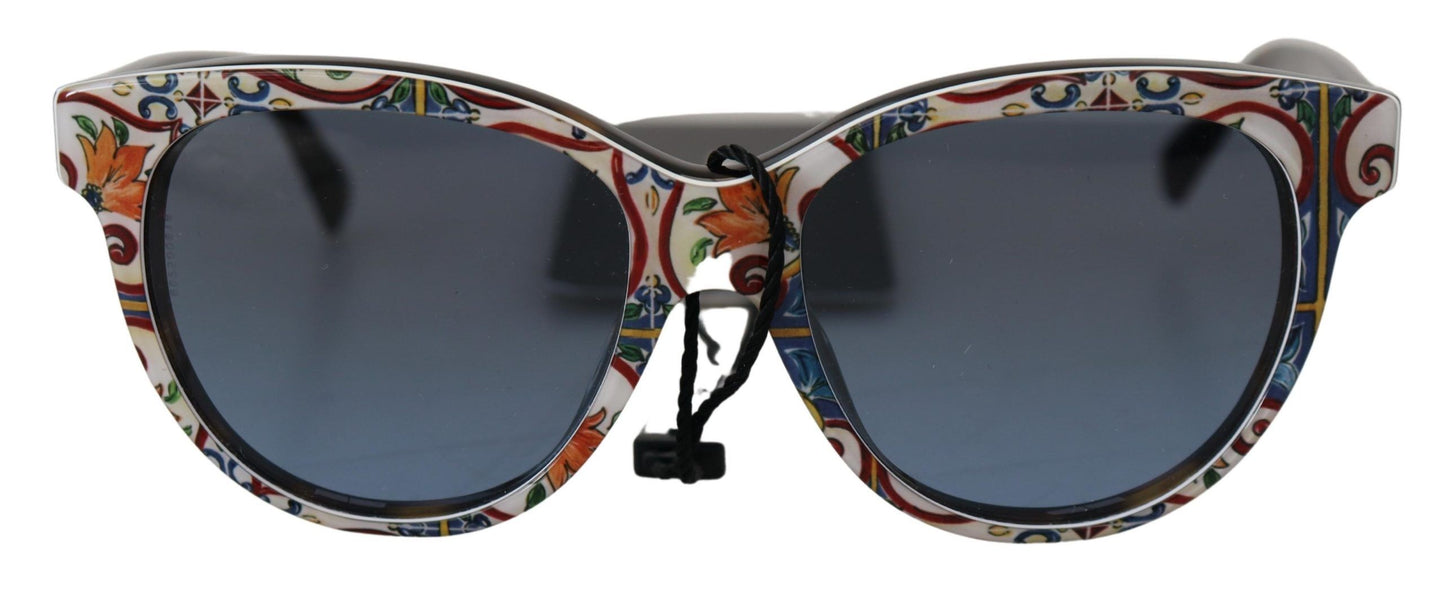 Elegant Round Majolica Print Sunglasses