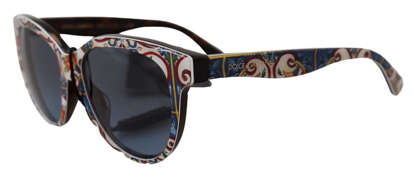 Elegant Round Majolica Print Sunglasses