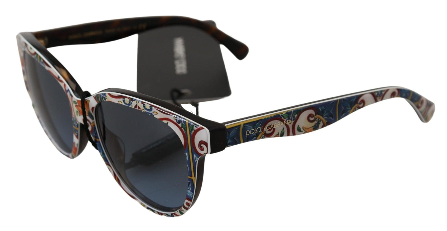 Elegant Round Majolica Print Sunglasses