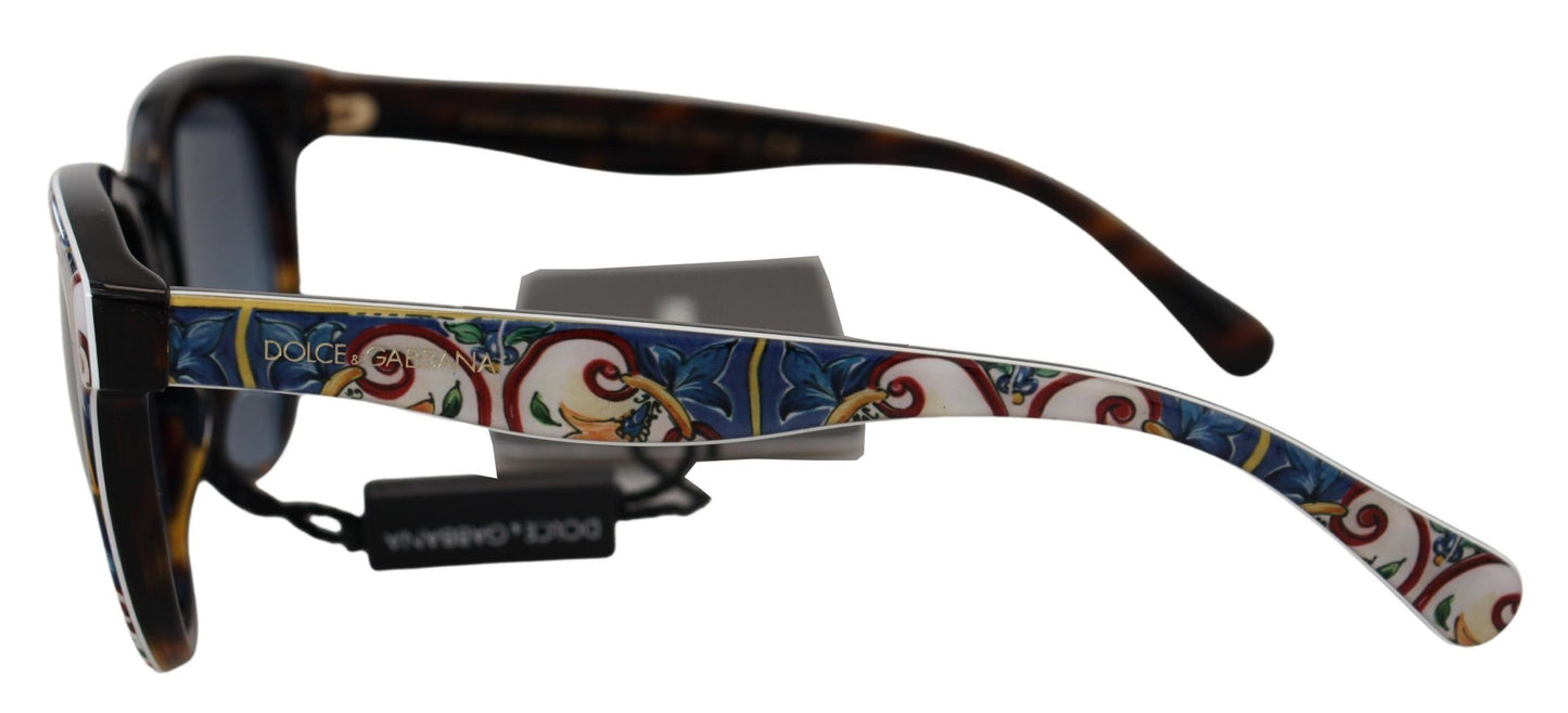 Elegant Round Majolica Print Sunglasses