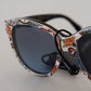 Elegant Round Majolica Print Sunglasses