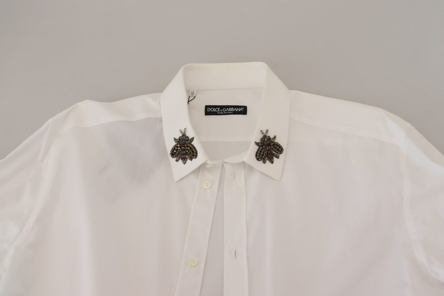 Elegant Embellished White Cotton Shirt