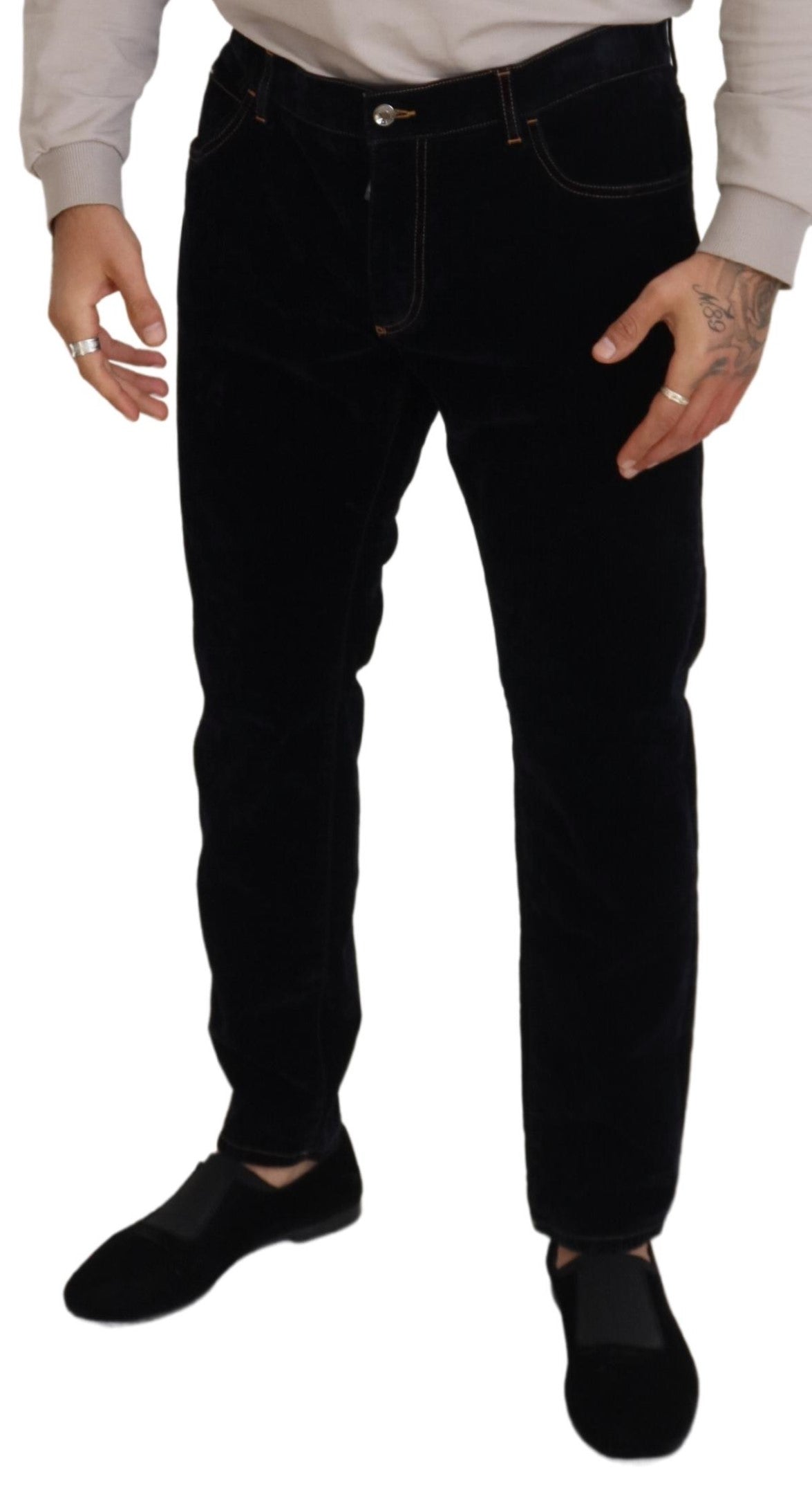 Elegant Slim Black Denim Jeans