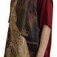 Multicolor Josephine Bonaparte Print Silk  T-shirt