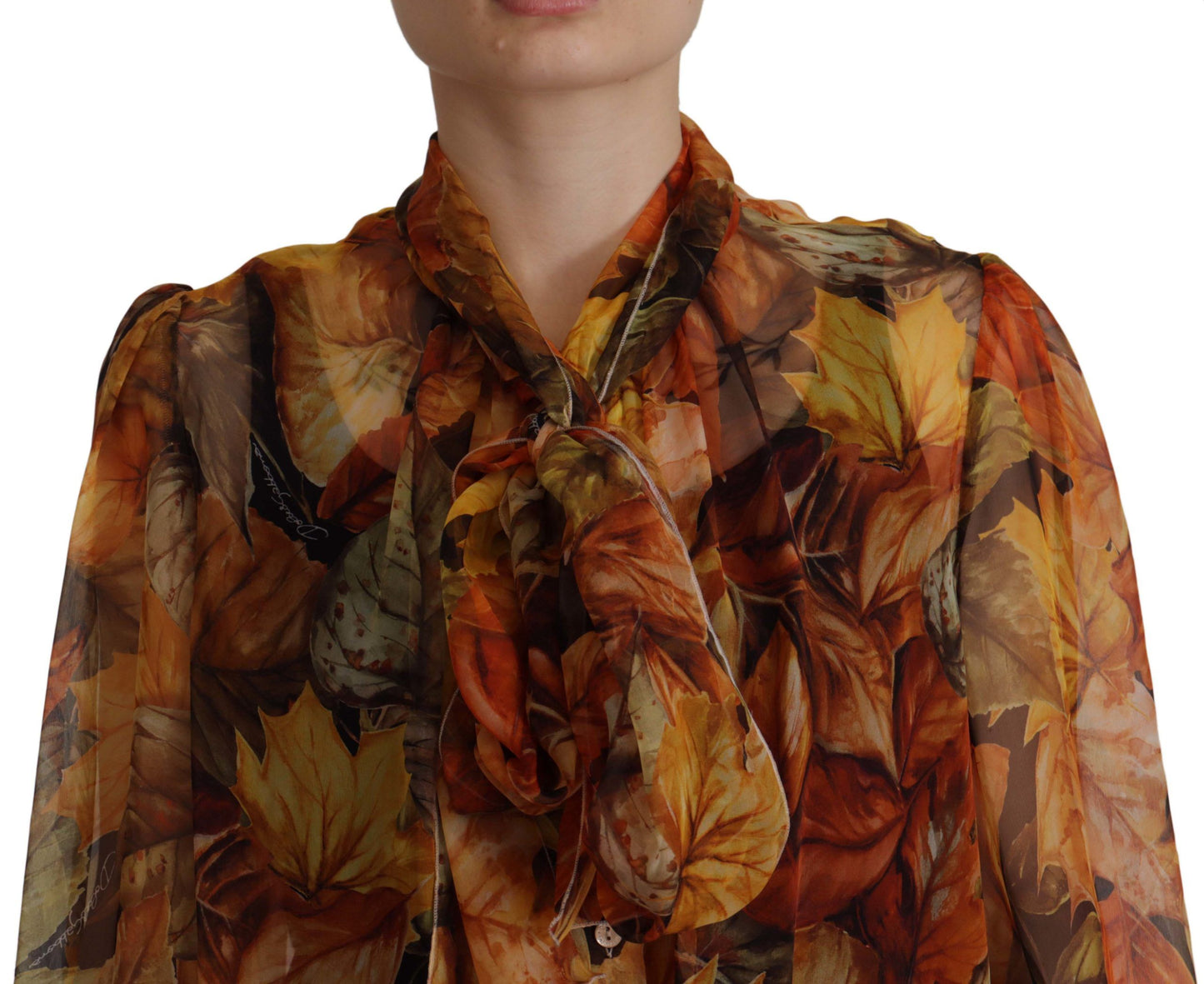 Elegant Silk Ascot Collar Blouse