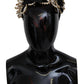 Elegant Silk Crystal Diadem - Gold & Black