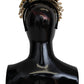 Elegant Silk Crystal Diadem - Gold & Black