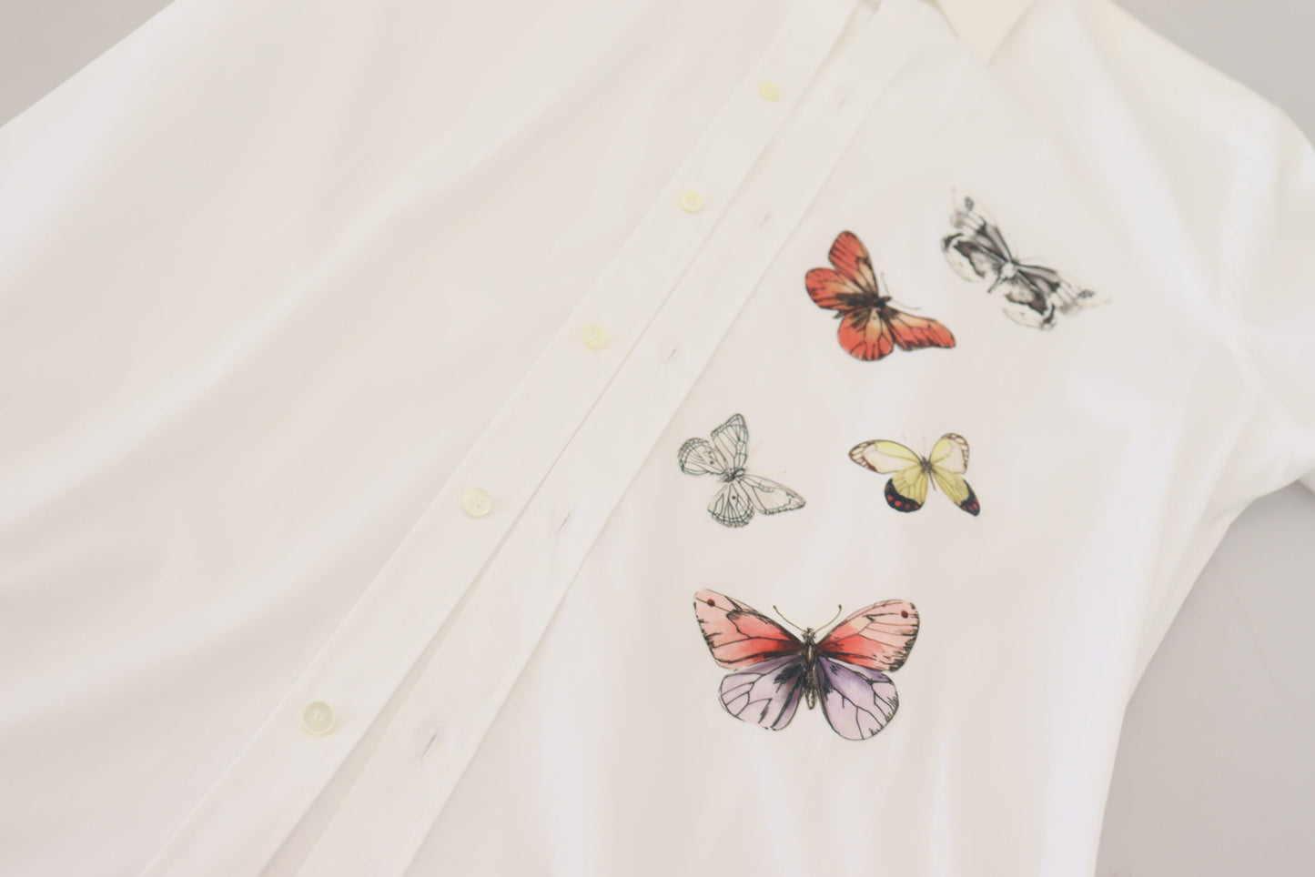 Elegant Butterfly Print Dress Shirt