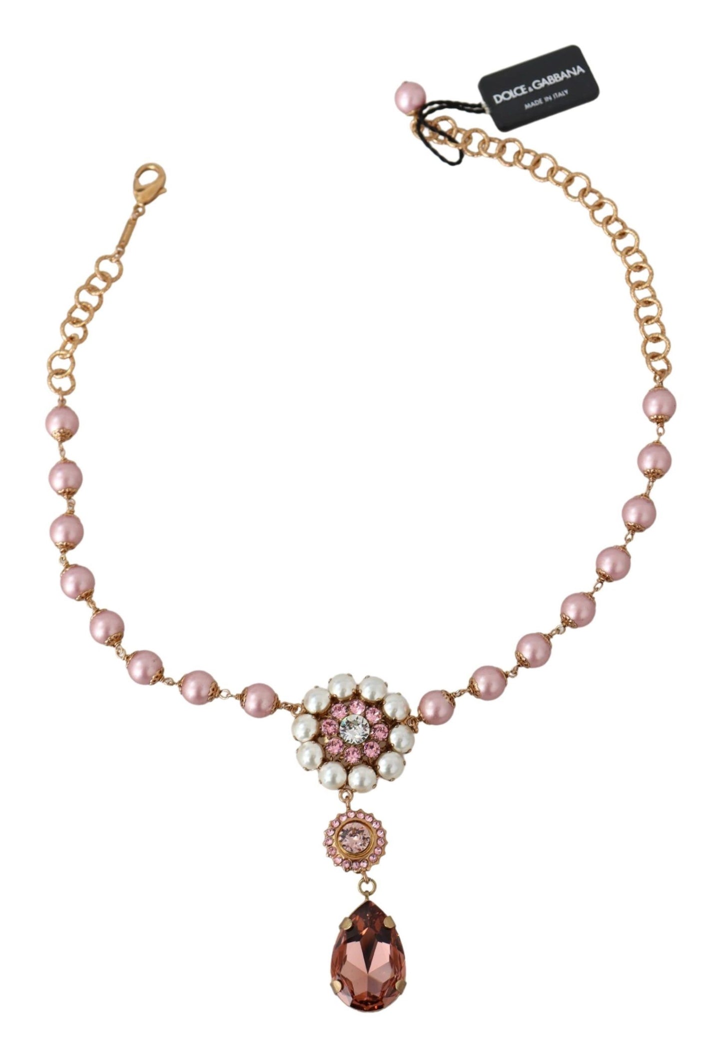 Charming Pink Pearl Crystal Necklace