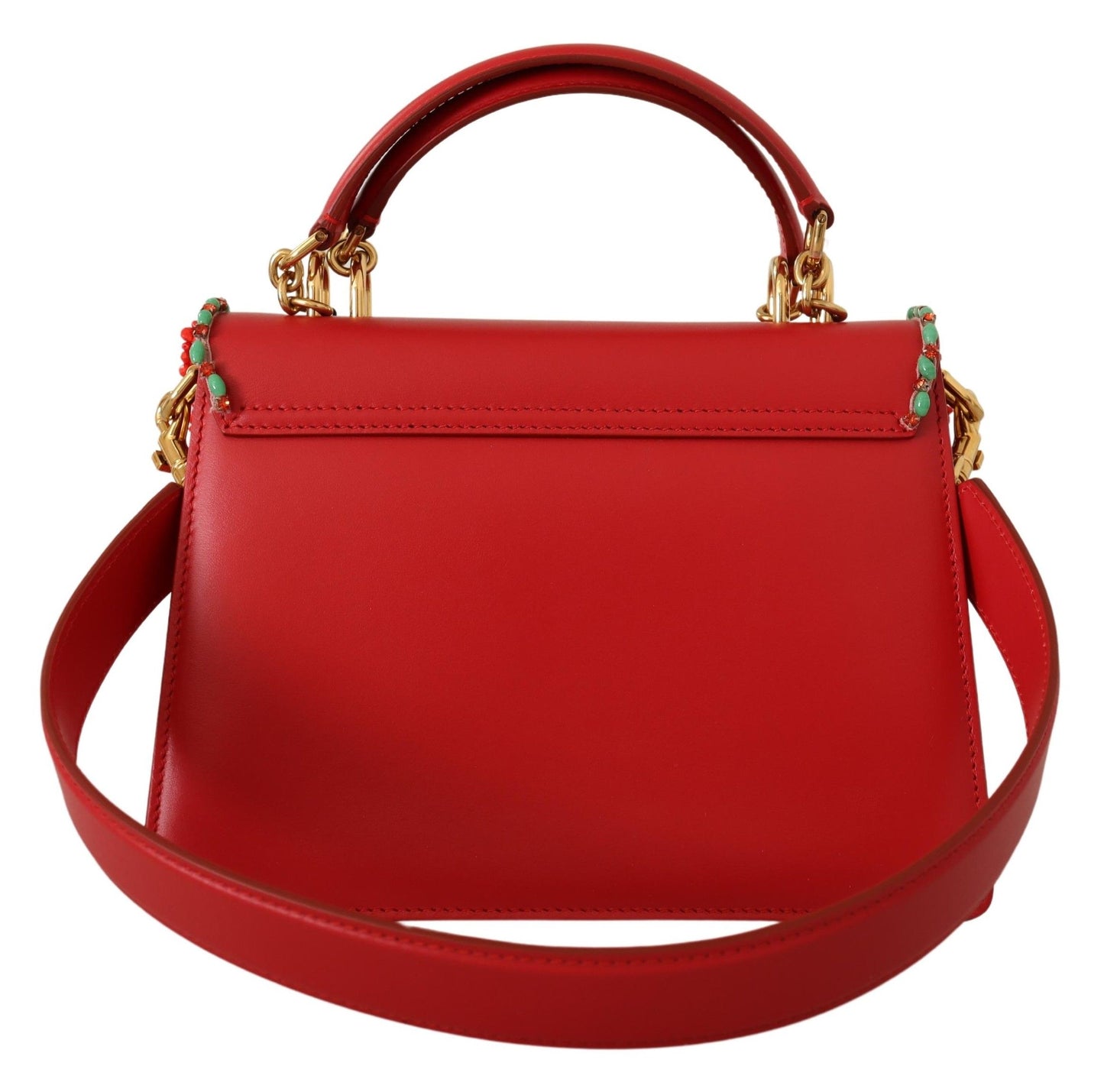 Elegant Red Crystal-Studded Tote Shoulder Bag