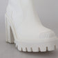 Elegant White Leather Knee Boots