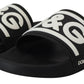 Black Rubber D&G Logo Shoes Slides Sandals