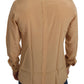Elegant Yellow Silk Men's Formal Shirt