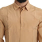Elegant Yellow Silk Men's Formal Shirt