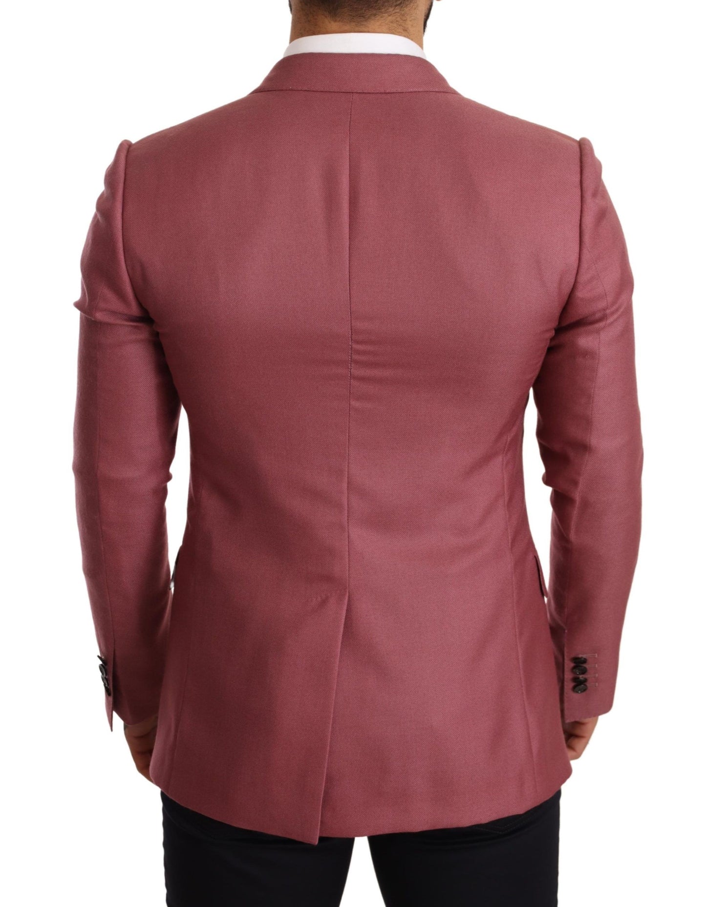 Elegant Pink Cashmere Silk Men's Blazer