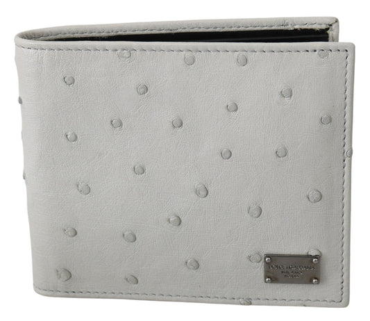 Elegant Ostrich Leather Bifold Wallet