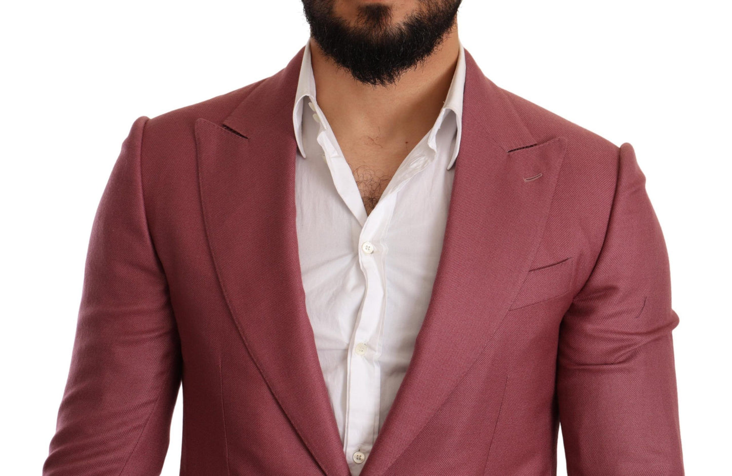 Elegant Pink Cashmere Silk Men's Blazer