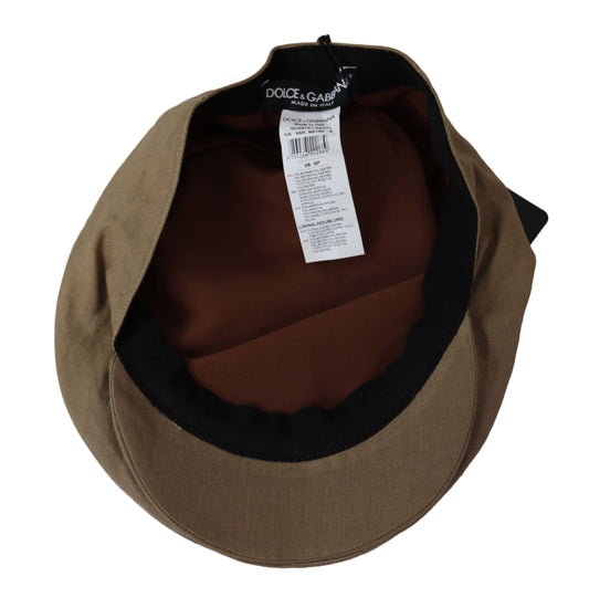 Elegant Beige Newsboy Cap - Men's Stylish Headwear