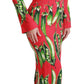 Chic Red Bodycon Pea Print Sheath Dress